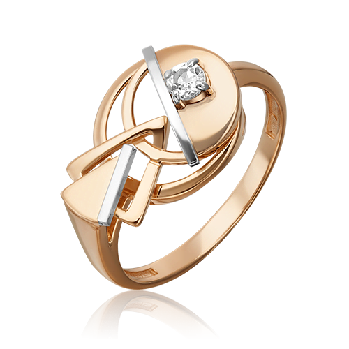 Кольцо «Контрасты» из комбинированного золота с натуральным топазом white 01-5505-00-201-1111