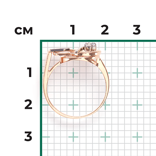 Кольцо «Контрасты» из комбинированного золота с натуральным топазом white 01-5505-00-201-1111