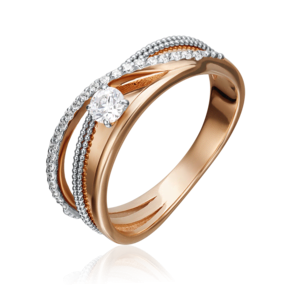 Кольцо из красного золота с бриллиантами 01-5220-00-101-1110-30
