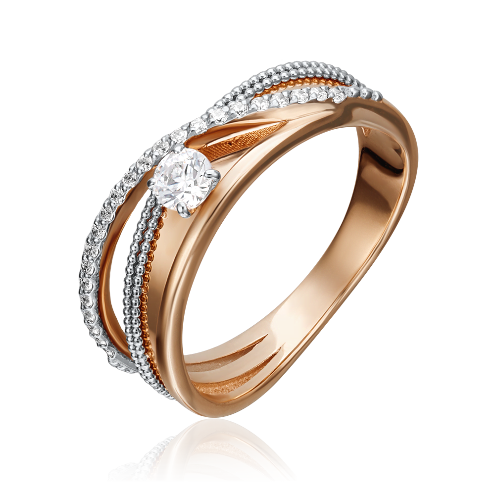 Кольцо из красного золота с бриллиантами 01-5220-00-101-1110-30