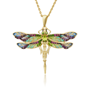 Подвеска «Стрекоза» из лимонного золота с миксом камней и эмалью 03-2876-00-711-1130-57