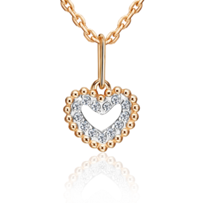 Подвеска «Сердце» из красного золота с фианитами 03-3669-00-401-1110