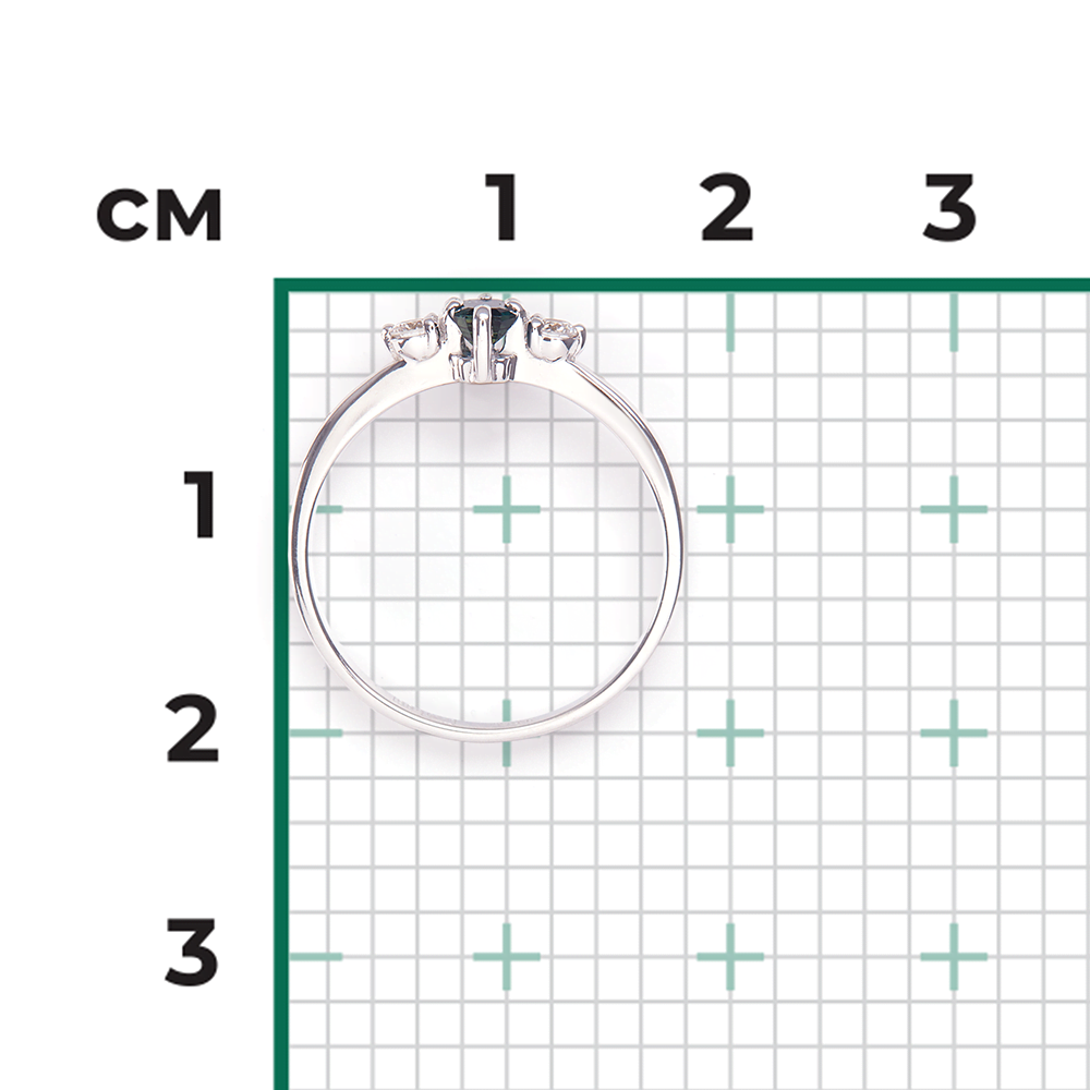 Кольцо из белого золота с сапфиром и бриллиантами 01-1532-00-105-1120-30