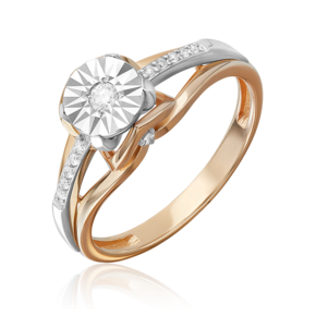 Кольцо из комбинированного золота с бриллиантами 01-5751-00-101-1111
