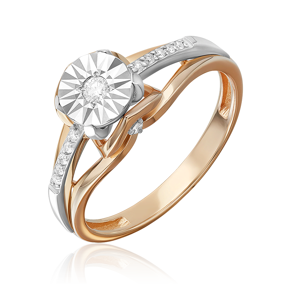 Кольцо из комбинированного золота с бриллиантами 01-5751-00-101-1111