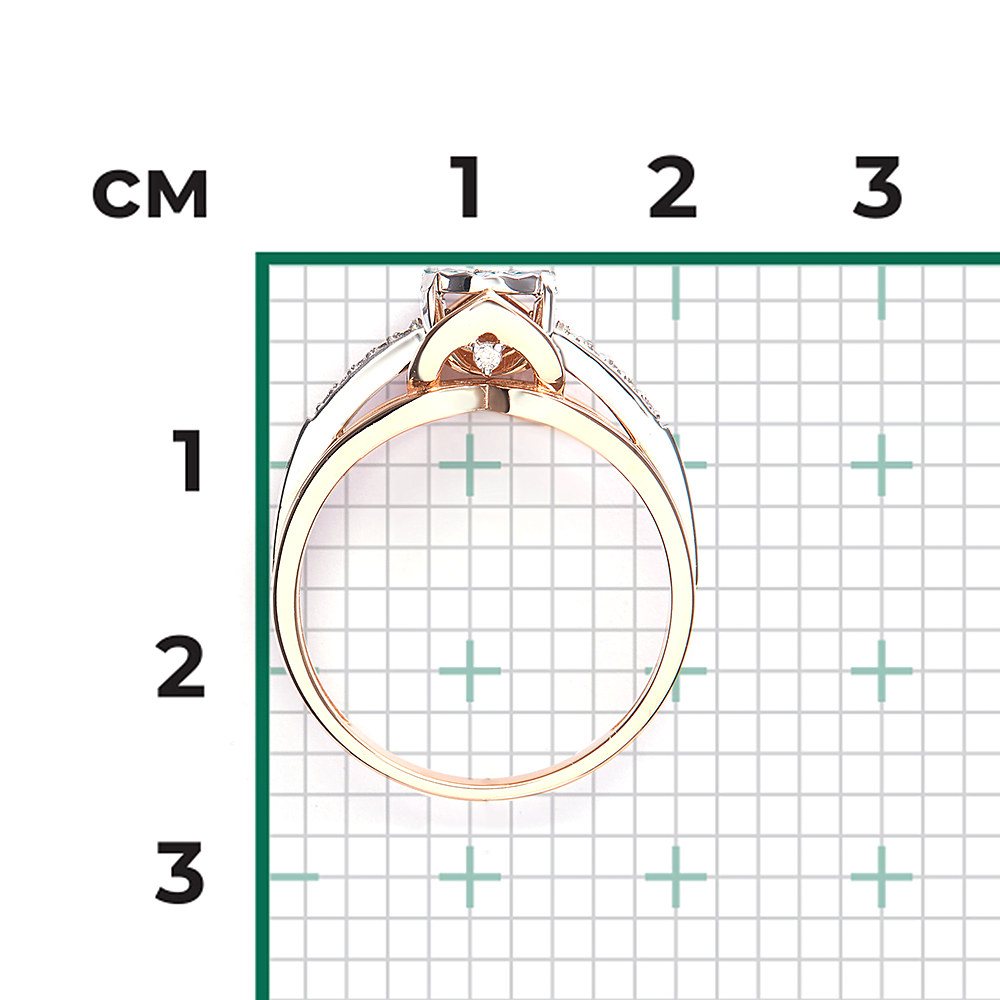 Кольцо из комбинированного золота с бриллиантами 01-5751-00-101-1111