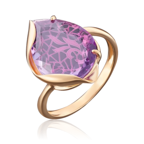 Кольцо из красного золота с аметистом 01-4817-00-203-1110-46