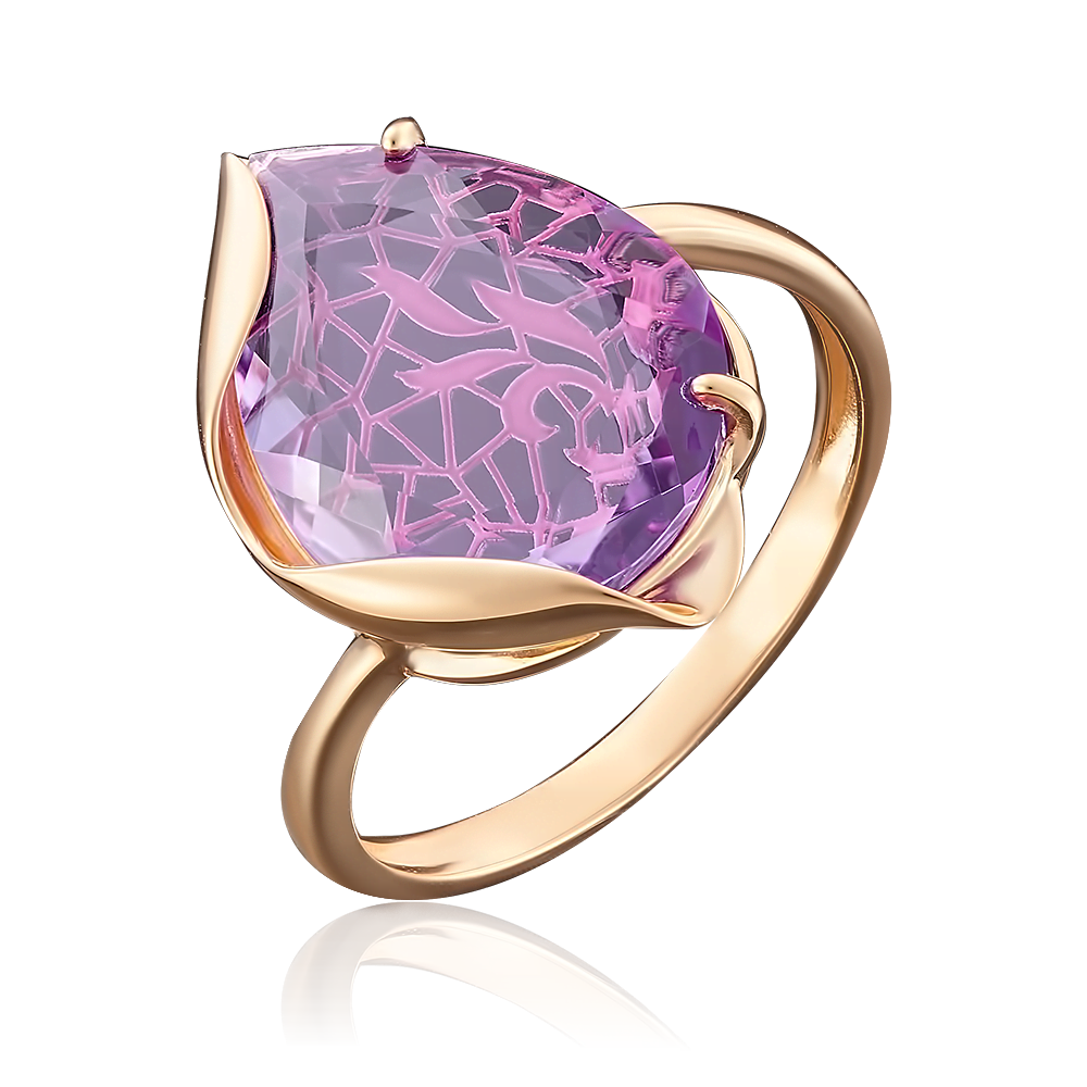Кольцо из красного золота с аметистом 01-4817-00-203-1110-46
