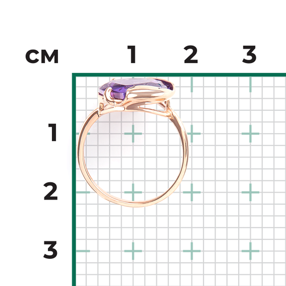 Кольцо из красного золота с аметистом 01-4817-00-203-1110-46