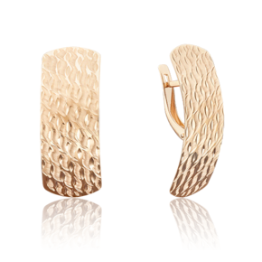 Серьги с английским замком из красного золота с алмазной гранью 02-3672-00-000-1110-04