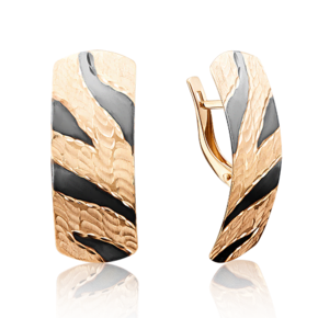 Серьги с английским замком из красного золота с алмазной гранью 02-3672-01-000-1110-04