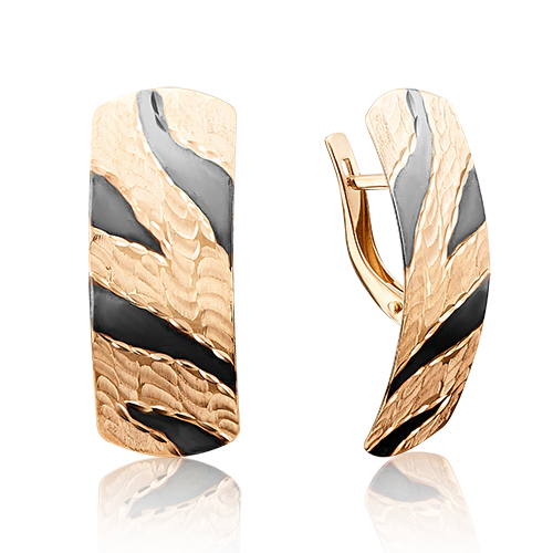 Серьги с английским замком из красного золота с алмазной гранью 02-3672-01-000-1110-04