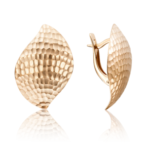 Серьги с английским замком из красного золота с алмазной гранью 02-3675-00-000-1110-04