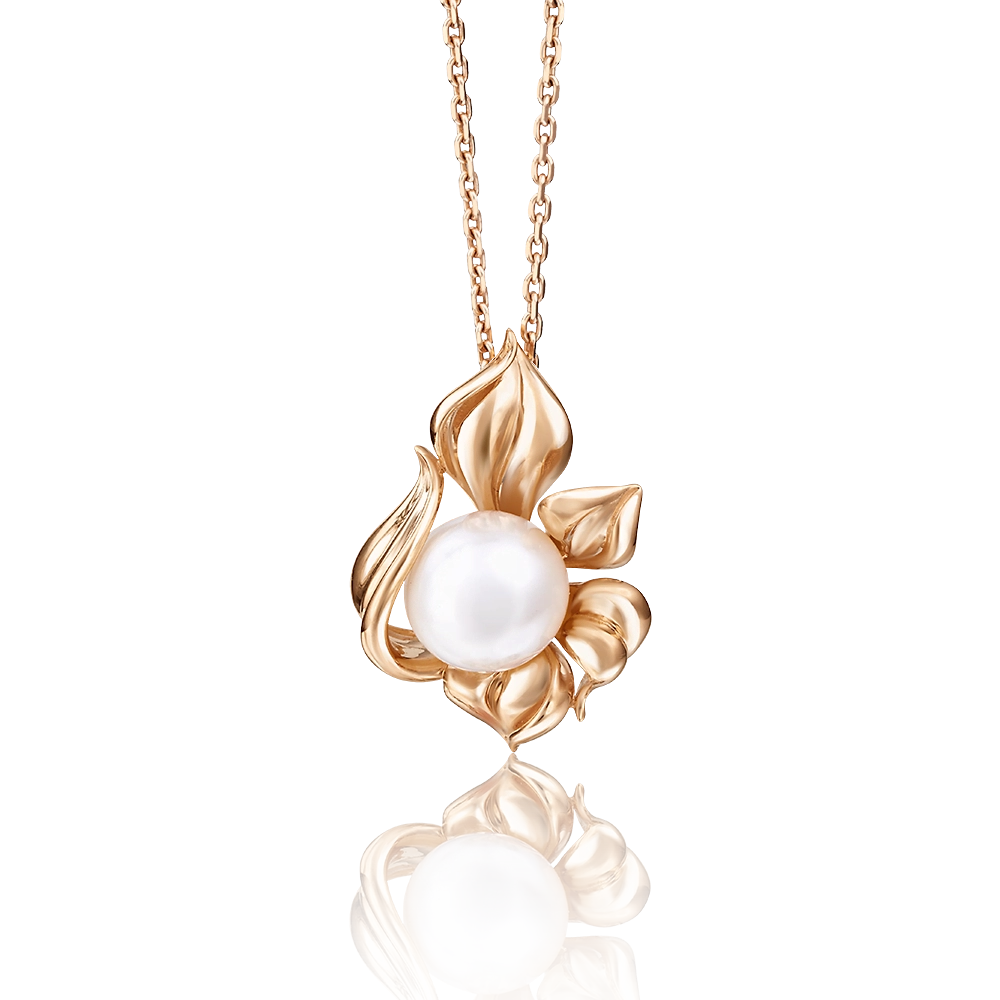 Подвеска из красного золота с жемчугом культивированным 03-2483-00-301-1110-31