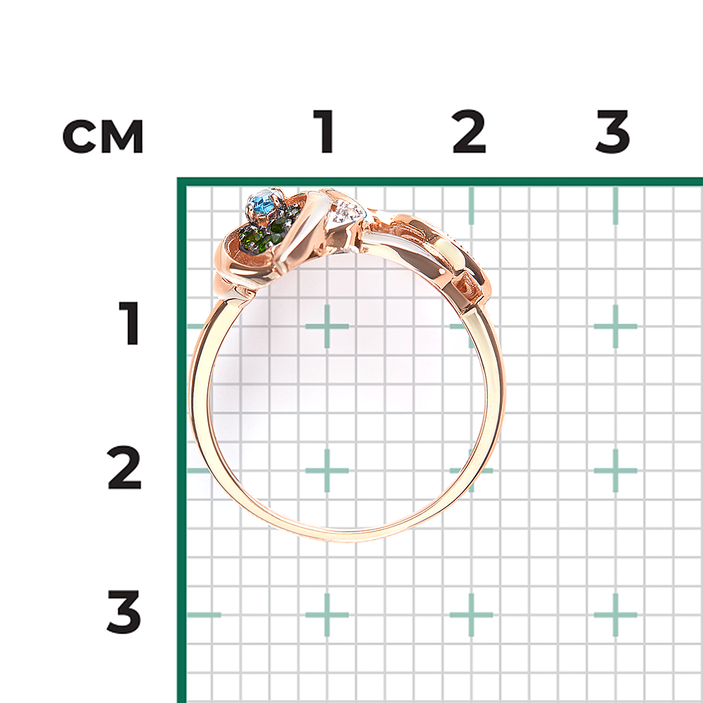 Кольцо «Секрет счастья» из комбинированного золота с миксом камней 01-5786-00-713-1111