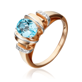 Кольцо из красного золота с топазом и натуральными топазами white 01-5315-00-201-1110-57