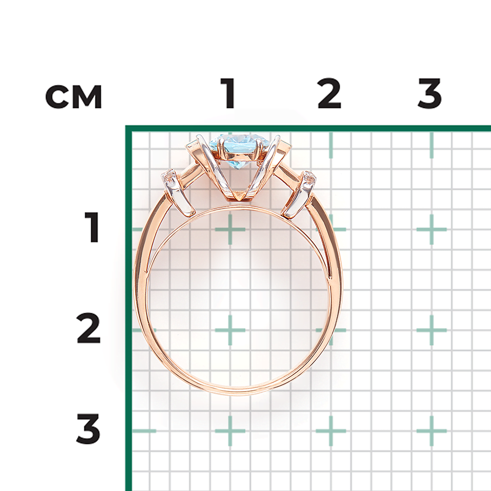 Кольцо из красного золота с топазом и натуральными топазами white 01-5315-00-201-1110-57