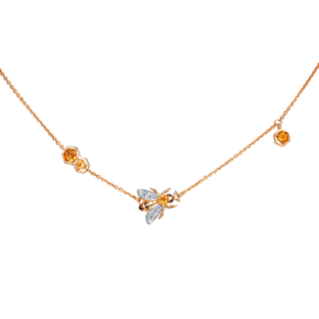 Колье «Пчела на сотах» из красного золота с цитринами и натуральными топазами white 07-0240-00-282-1110-57