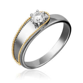 Кольцо из комбинированного золота с бриллиантом 01-5206-01-101-1121-30