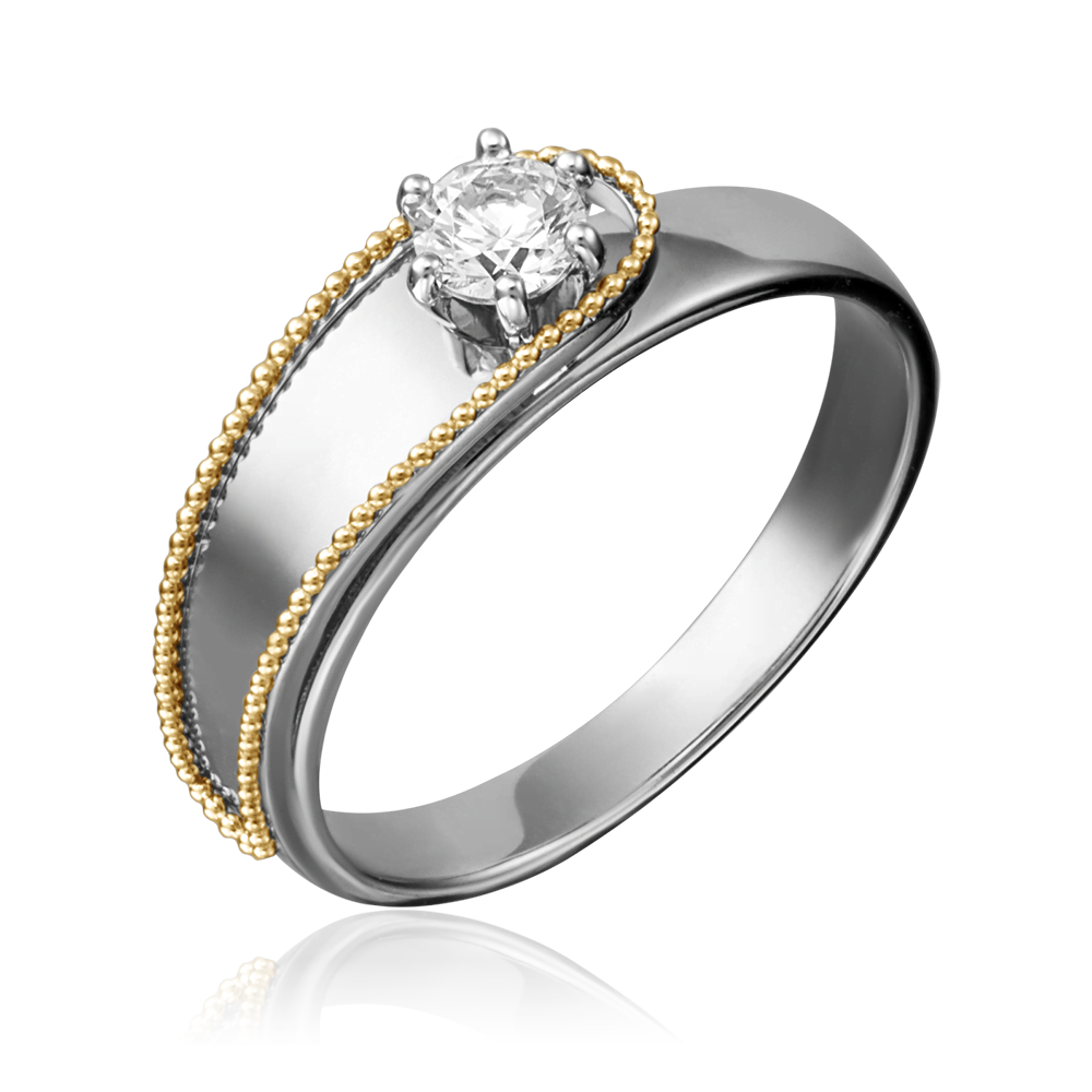 Кольцо из комбинированного золота с бриллиантом 01-5206-01-101-1121-30