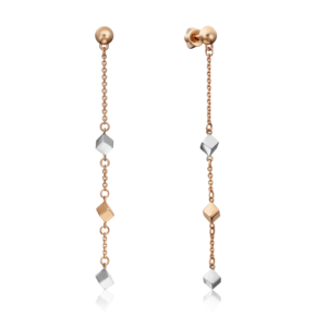 Серьги-пусеты из комбинированного золота 02-4447-00-000-1111-64