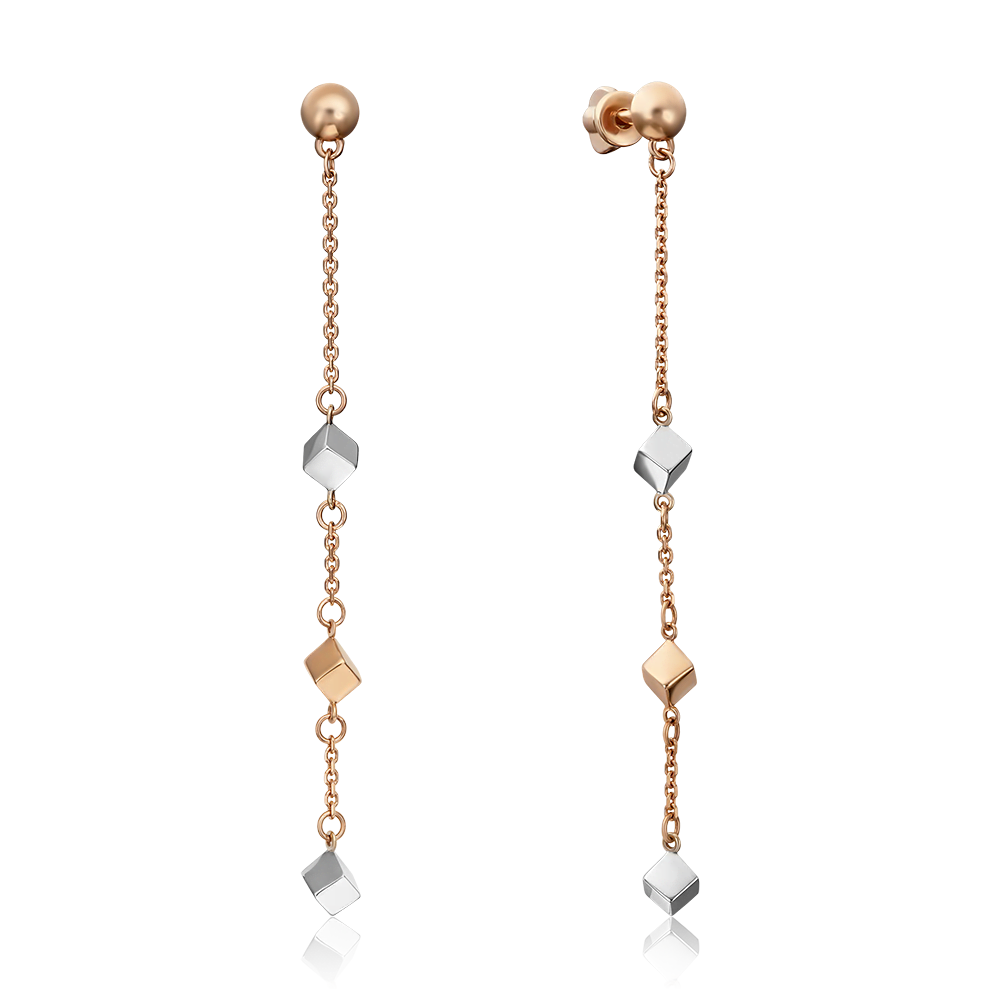 Серьги-пусеты из комбинированного золота 02-4447-00-000-1111-64