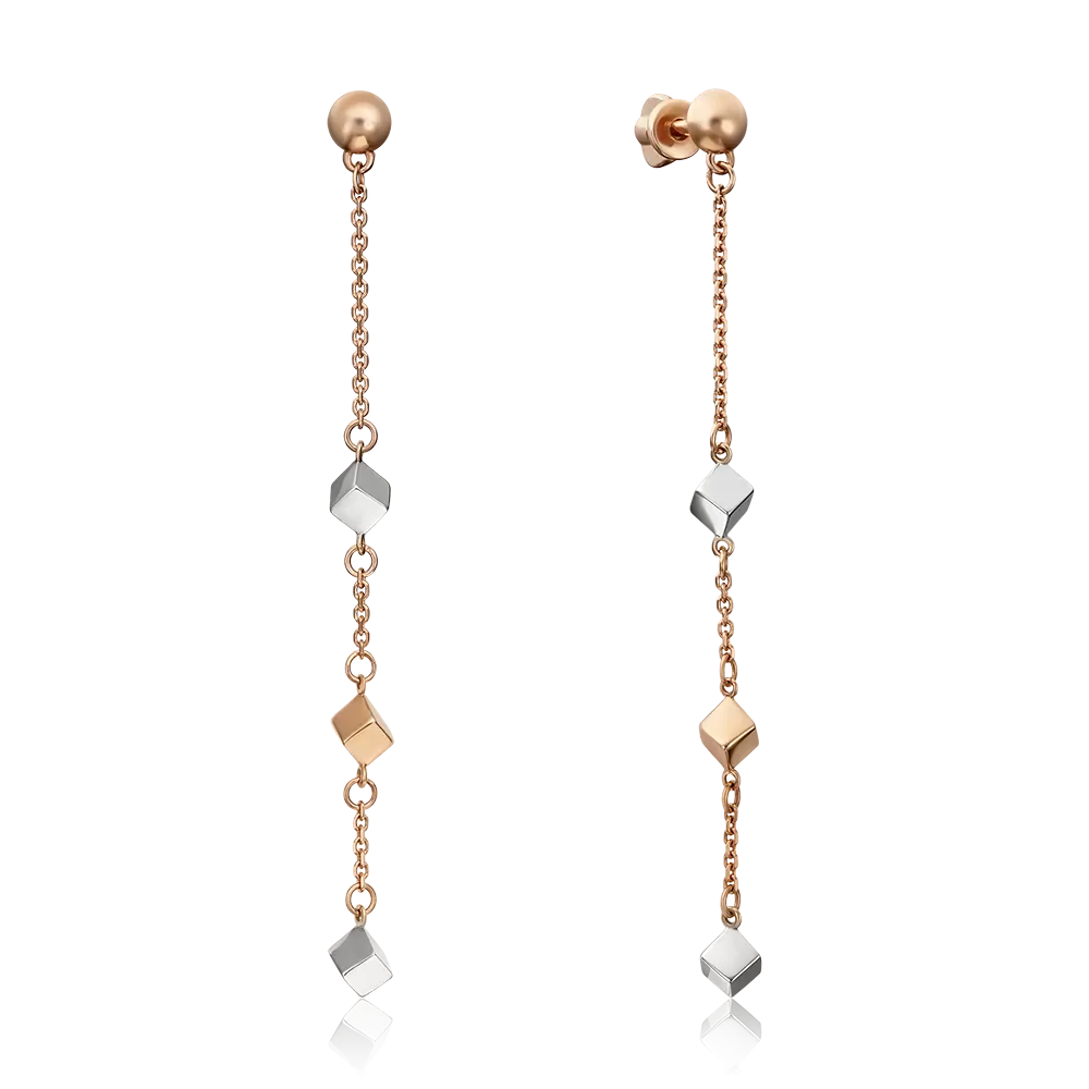 Серьги-пусеты из комбинированного золота 02-4447-00-000-1111-64