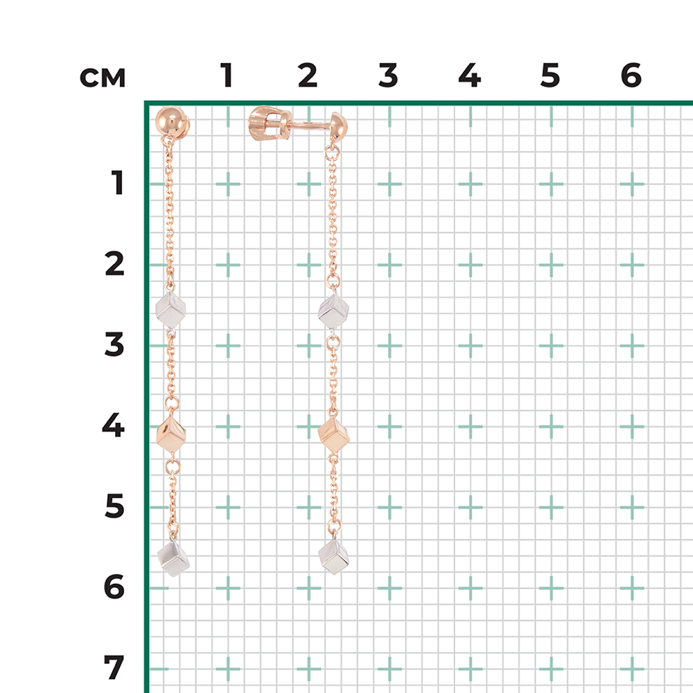Серьги-пусеты из комбинированного золота 02-4447-00-000-1111-64