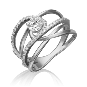 Кольцо из белого золота с фианитами 01-5286-00-501-1120-38