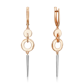 Серьги с английским замком из комбинированного золота 02-5001-00-000-1111