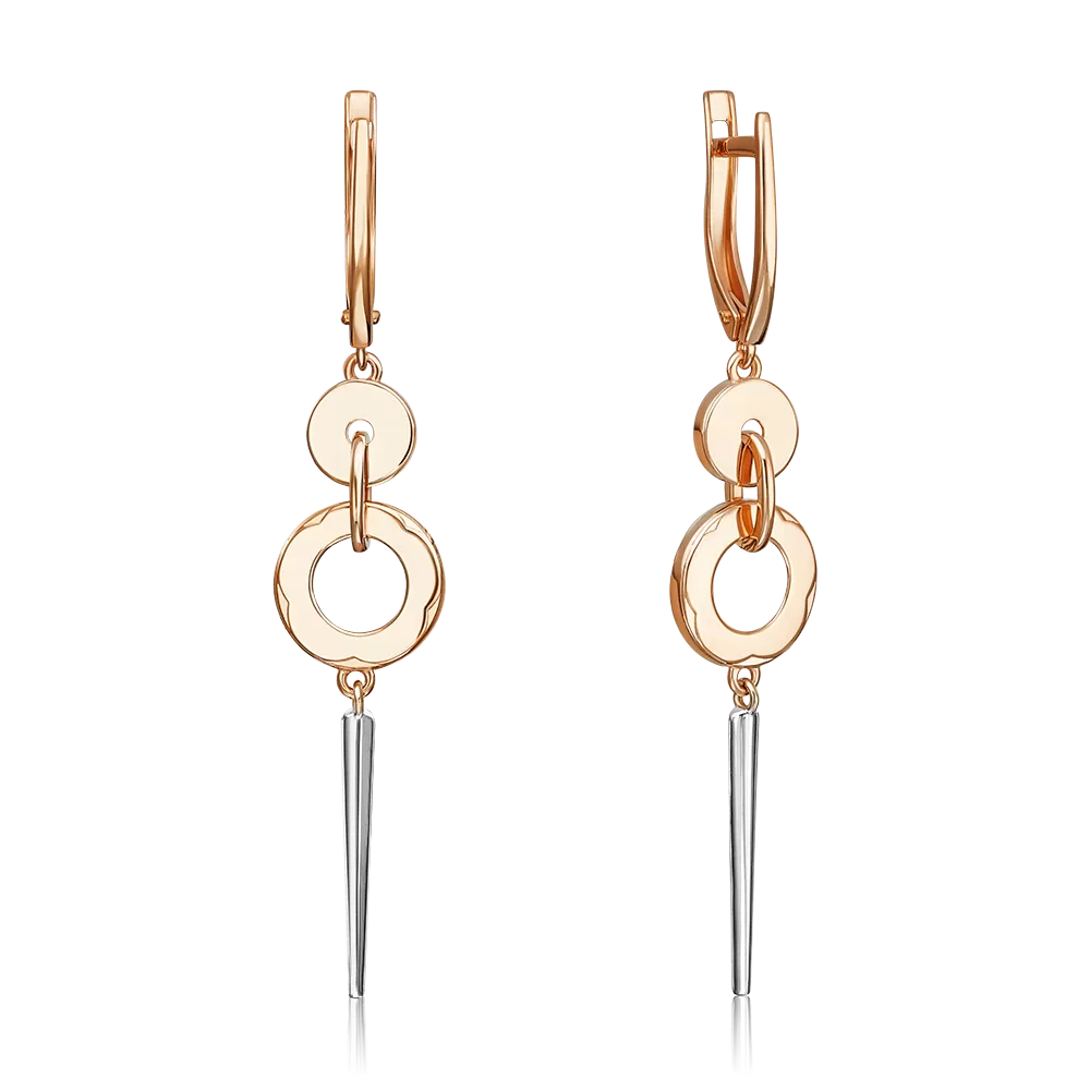 Серьги с английским замком из комбинированного золота 02-5001-00-000-1111