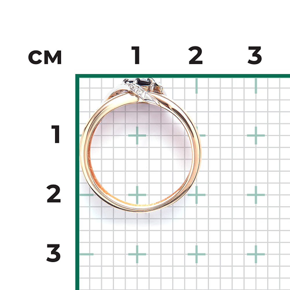Кольцо из комбинированного золота с сапфиром и бриллиантами 01-5724-00-105-1111