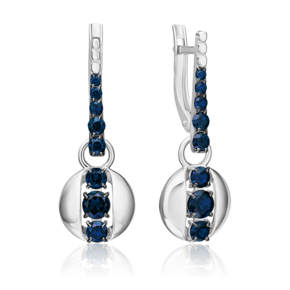 Серьги с английским замком из белого золота с сапфирами 02-5401-00-102-1120