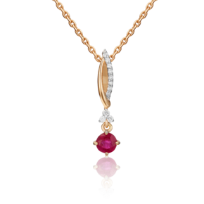 Подвеска из красного золота с рубином и бриллиантами