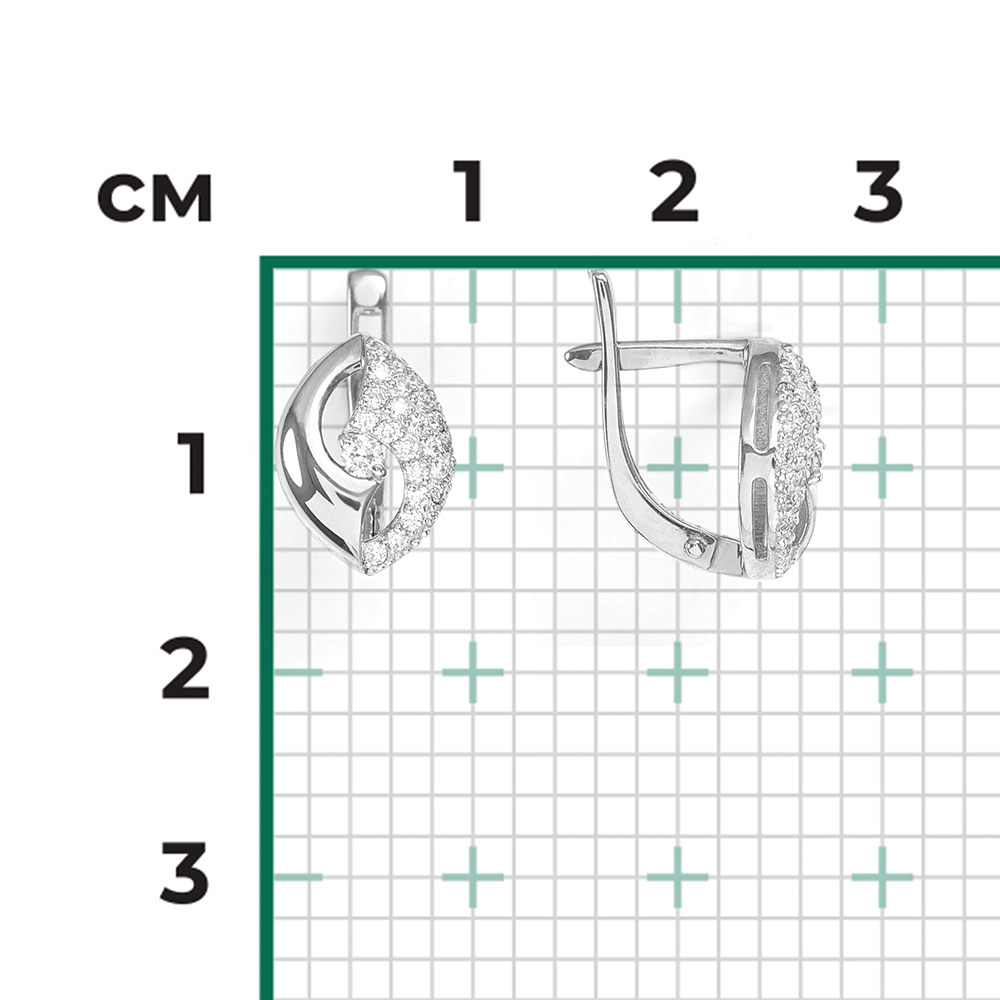 Серьги с английским замком из белого золота с бриллиантами 02-4882-00-101-1120-30