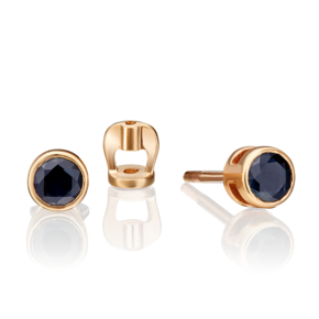 Серьги-пусеты из красного золота с сапфиром