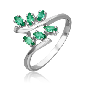 Кольцо из белого золота с изумрудами 01-0740-00-103-1120-30