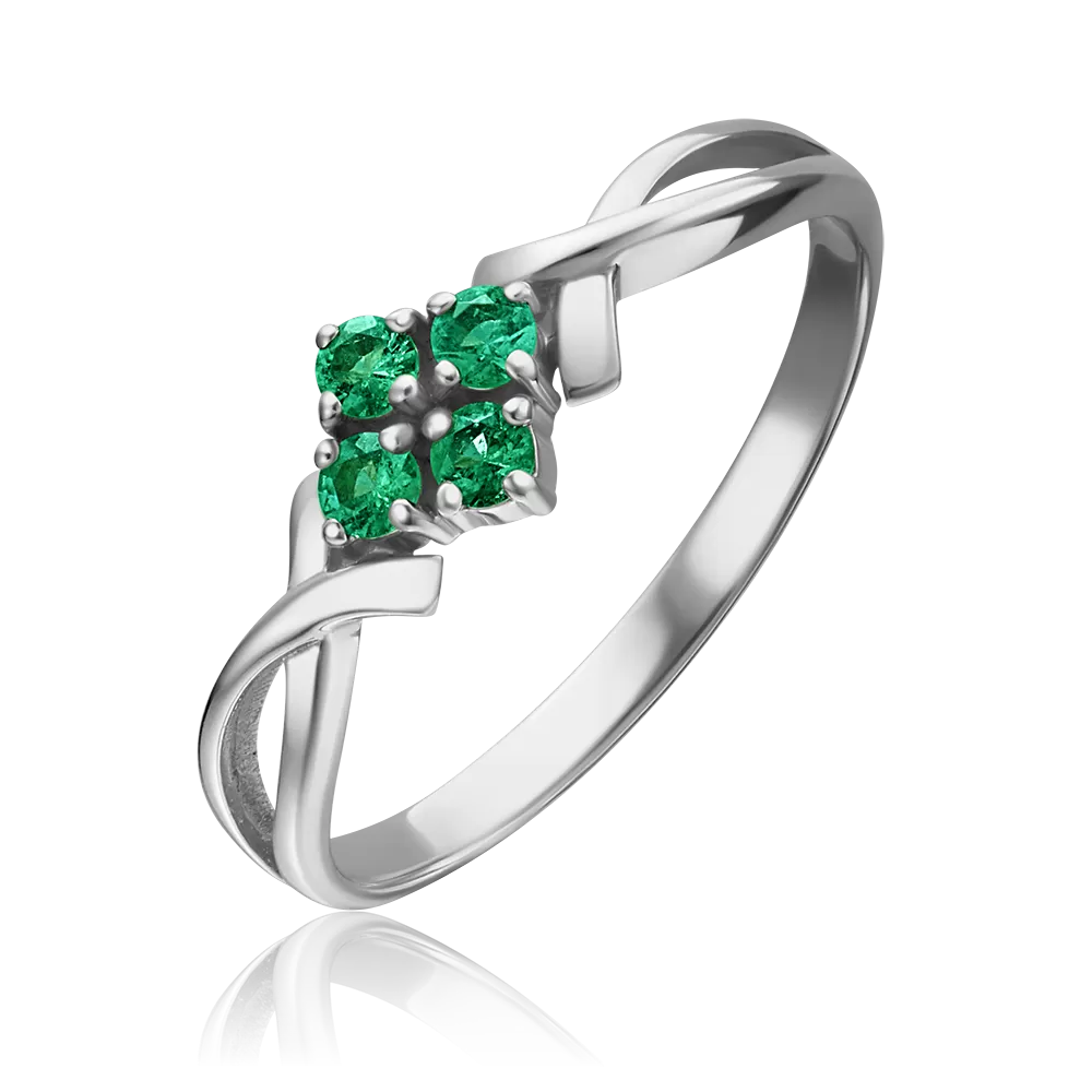 Кольцо из белого золота с изумрудами 01-0822-00-103-1120-30