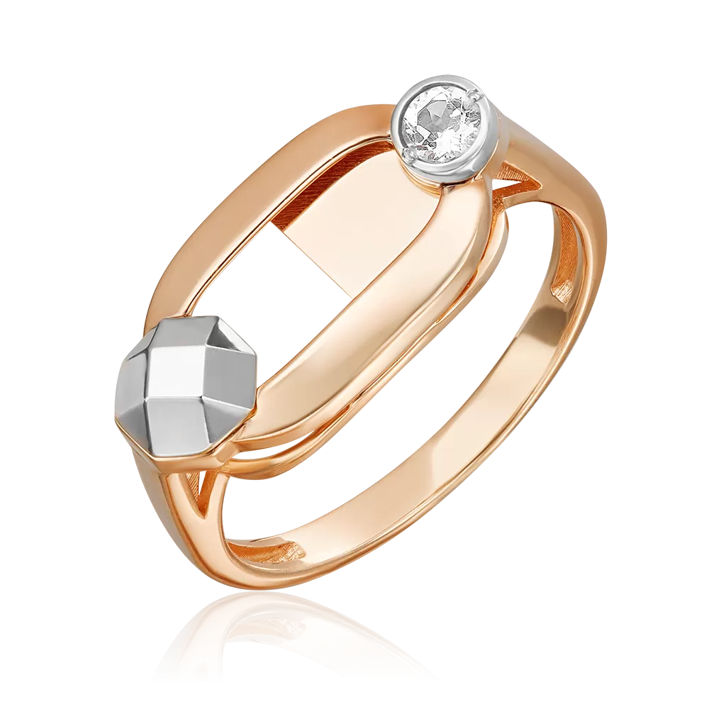 Кольцо из комбинированного золота с натуральным топазом white 01-5625-00-201-1111