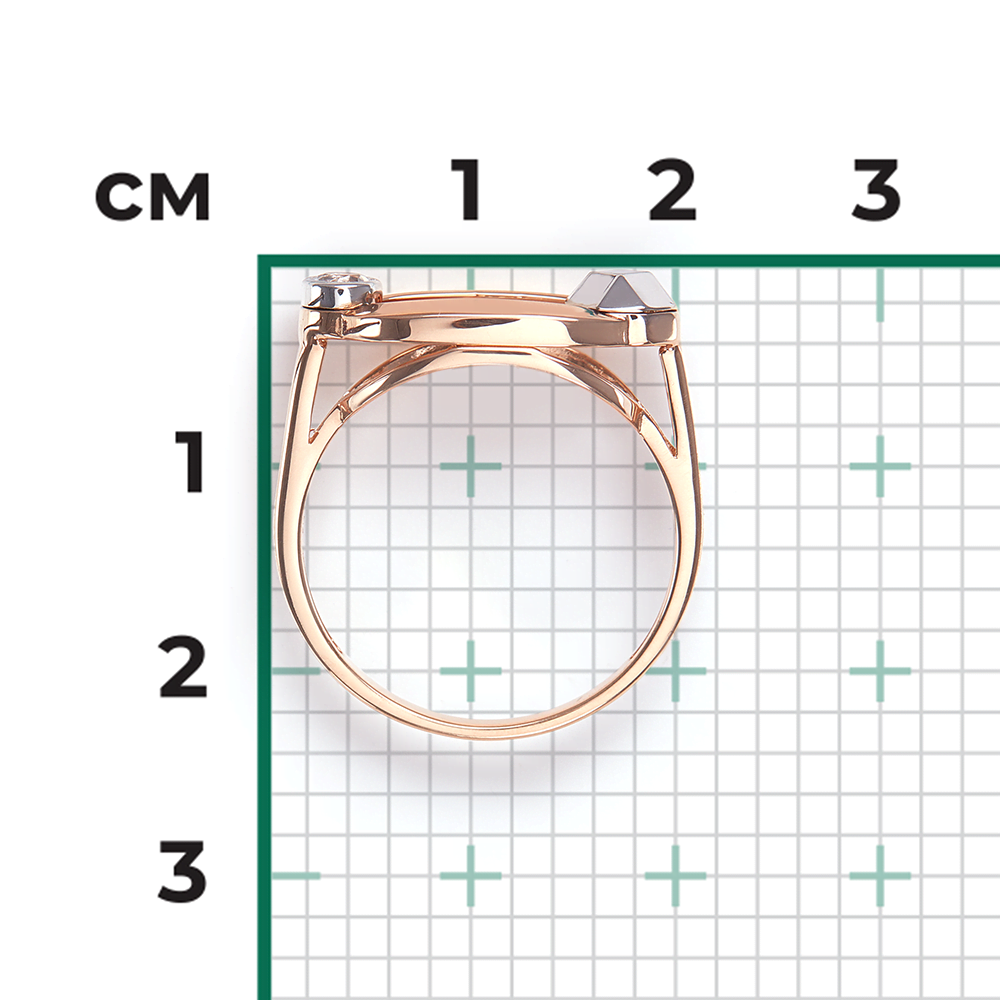 Кольцо из комбинированного золота с натуральным топазом white 01-5625-00-201-1111