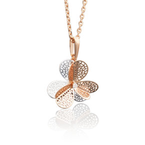 Подвеска «Клевер» из красного золота с фианитом 03-2650-00-401-1110-48