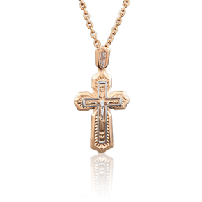Православный крест из комбинированного золота 03-2651-00-000-1111-02