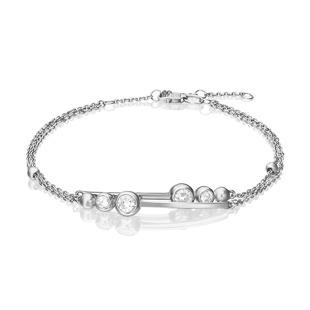 Браслет из белого золота с фианитами 05-0617-00-401-1120-03