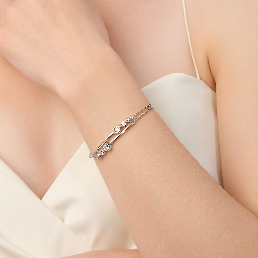 Браслет из белого золота с фианитами 05-0617-00-401-1120-03