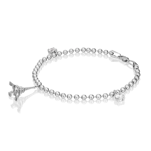 Браслет «Эйфелева башня» из серебра с фианитами 05-0622-00-401-0200-69