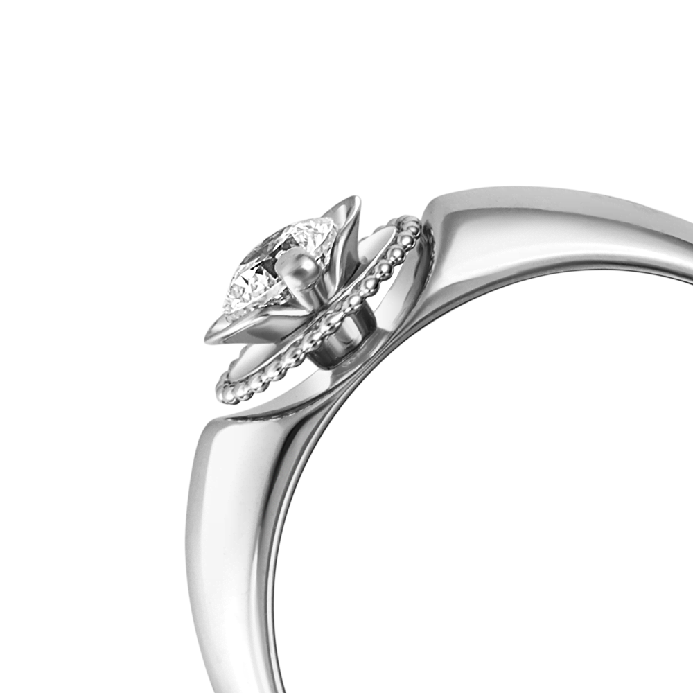 Помолвочное кольцо из белого золота с фианитом 01-5132-00-501-1120-38