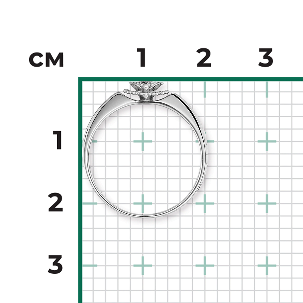 Помолвочное кольцо из белого золота с фианитом 01-5132-00-501-1120-38