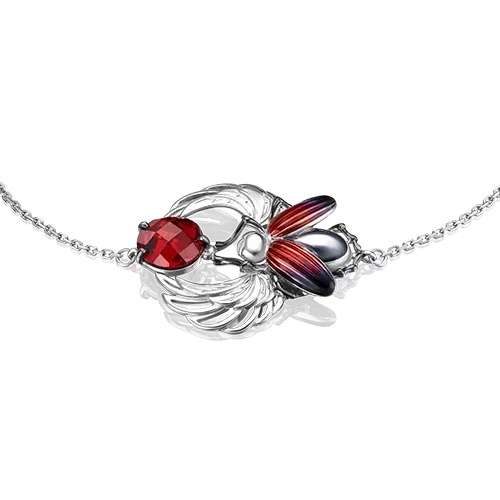 Браслет «Скарабей» из серебра с фианитом и эмалью 05-0679-00-404-0200-68