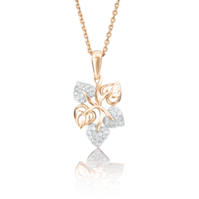 Подвеска «Листья» из красного золота с фианитами 03-2162-00-401-1110-24