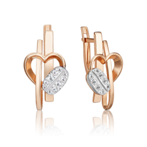 Серьги с английским замком из комбинированного золота с натуральными топазами white 02-4908-00-201-1111